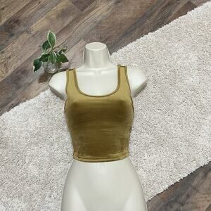 Offline by Aerie Small Gold Velour Recharge Least Support Longline Sports Bra